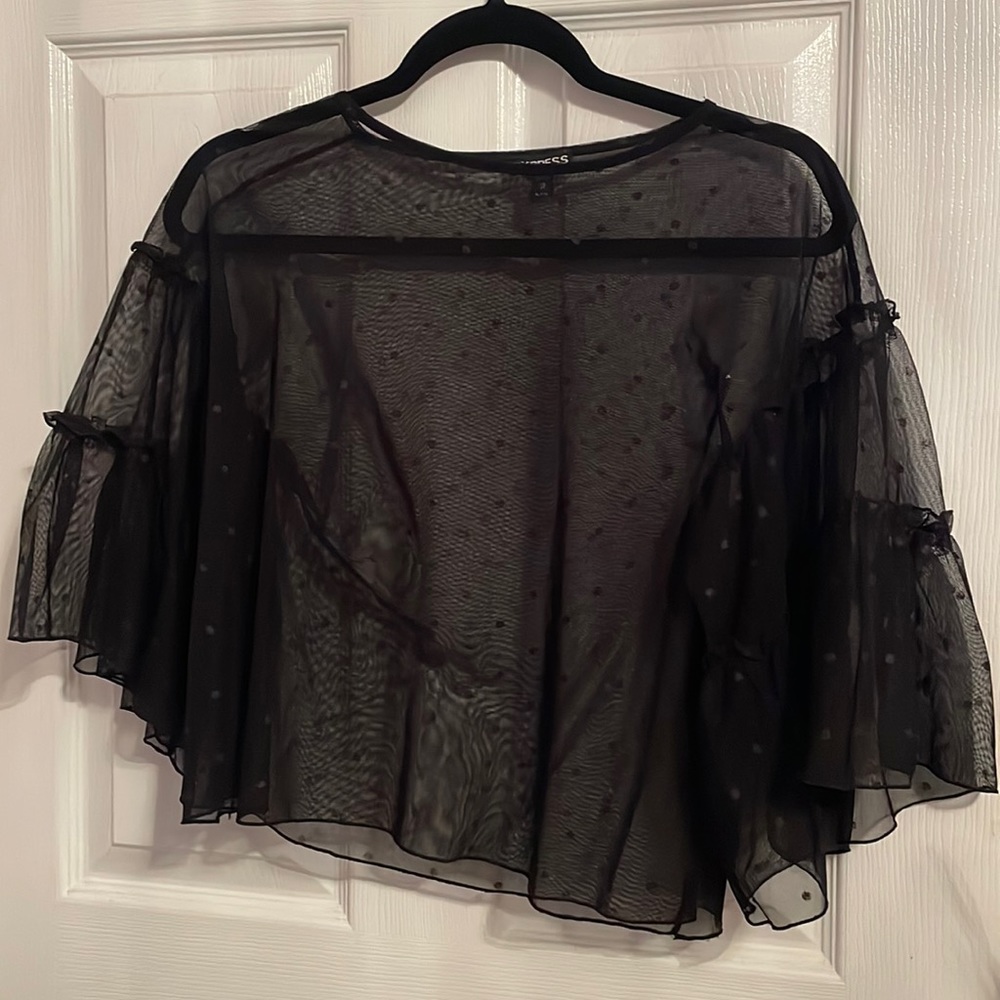Mesh Black polkadot shirt